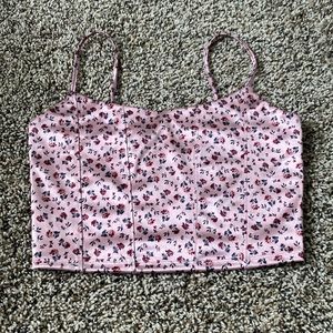 Aeropostale Women Satin Corset Like Crop Top